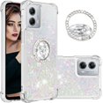 thumbnail image 1 of Glitter Clear Sparkly Bling Case for Motorola Moto G 5G (2023), Flowing Liquid Quicksand Cover with Diamond Ring Holder Case for Motorola Moto G 5G (2023)  Colorful, 1 of 7