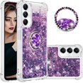 thumbnail image 1 of Glitter Clear Sparkly Bling Case for Samsung Galaxy A05s, Flowing Liquid Quicksand Cover with Diamond Ring Holder Case for Samsung Galaxy A05s  Purple, 1 of 14