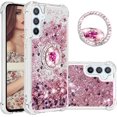 thumbnail image 1 of Glitter Clear Sparkly Bling Case for Samsung Galaxy A54 5G for Women Girls, Flowing Liquid Quicksand Cover with Diamond Ring Holder Case for Samsung Galaxy A54 5G  Rose Gold, 1 of 14