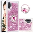 thumbnail image 1 of Glitter Clear Sparkly Bling Case for Samsung Galaxy Note 10+ Plus, Rugged Shockproof Flowing Liquid Floating Cover Women with Ring Holder Case for Samsung Galaxy Note 10 Plus  Rose Gold, 1 of 14