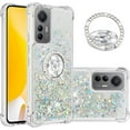 thumbnail image 1 of Glitter Clear Sparkly Bling Case for Xiaomi 12 Lite, Rugged Shockproof Flowing Liquid Floating Cover for Women with Ring Holder Phone Case for Xiaomi 12 Lite  Silver, 1 of 14