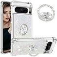 thumbnail image 1 of Glitter Clear Sparkly Bling for Google Pixel 8 Pro Case, Flowing Liquid Quicksand Cover with Diamond Ring Holder Case for Google Pixel 8 Pro  Colorful, 1 of 7