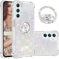 thumbnail image 1 of Glitter Clear Sparkly Bling Samsung Galaxy A24 4G Case for Women, Flowing Liquid Quicksand Cover with Diamond Ring Holder Case for Samsung Galaxy A24 4G  Colorful, 1 of 7