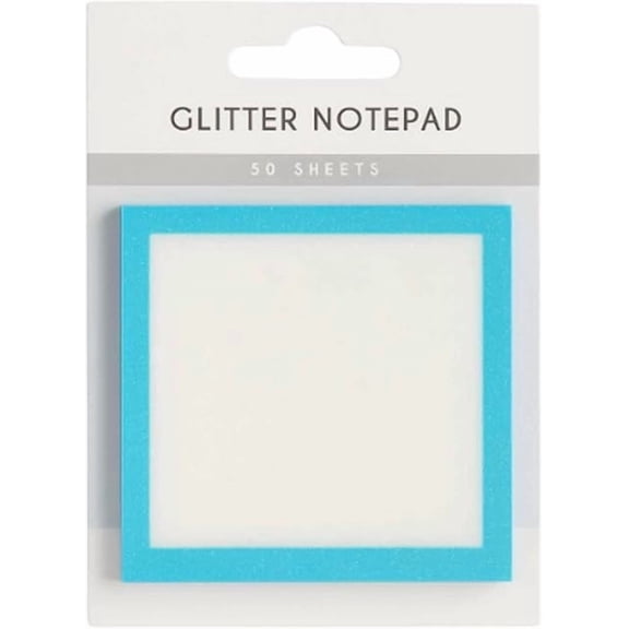Glitter Clear Sticky Note, 3x3 Inch Transparent Memo Notes with Shiny Edge, Cute Self-Adhesive Stick Pad for Study Home Wall Classroom Office Supplies