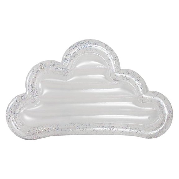 Glitter Cloud Inflatable Island Raft Pool Float, 72-Inch, Sparkling Glitter, Durable PVC