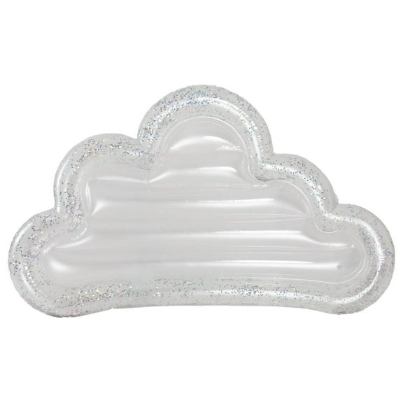 Glitter Cloud Inflatable Island Raft Pool Float, 72-Inch, Sparkling Glitter, Durable PVC