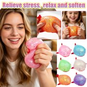Glitter Clownfish Squishy Toys, Slow Rising Cute Gel Filled Stress Ball, Sensory Desk Fidget Ornament For Adults Students Random Style 1-Pcs