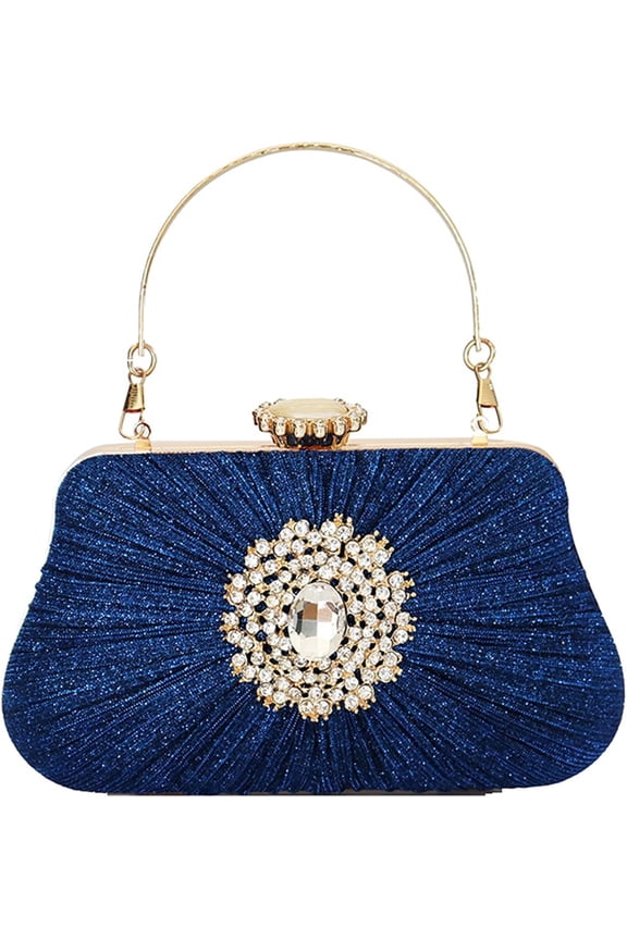 Glitter Clutch Purses For Women Pleated Diamond Evening Handbag For Bridal Wedding Party With Rhinestone Bag