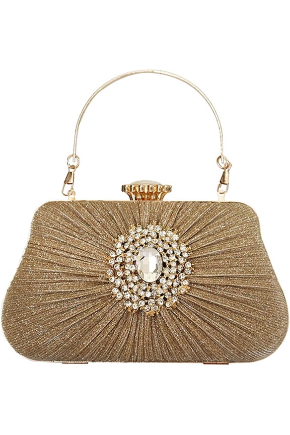 Glitter Clutch Purses For Women Pleated Diamond Evening Handbag For Bridal Wedding Party With Rhinestone Bag