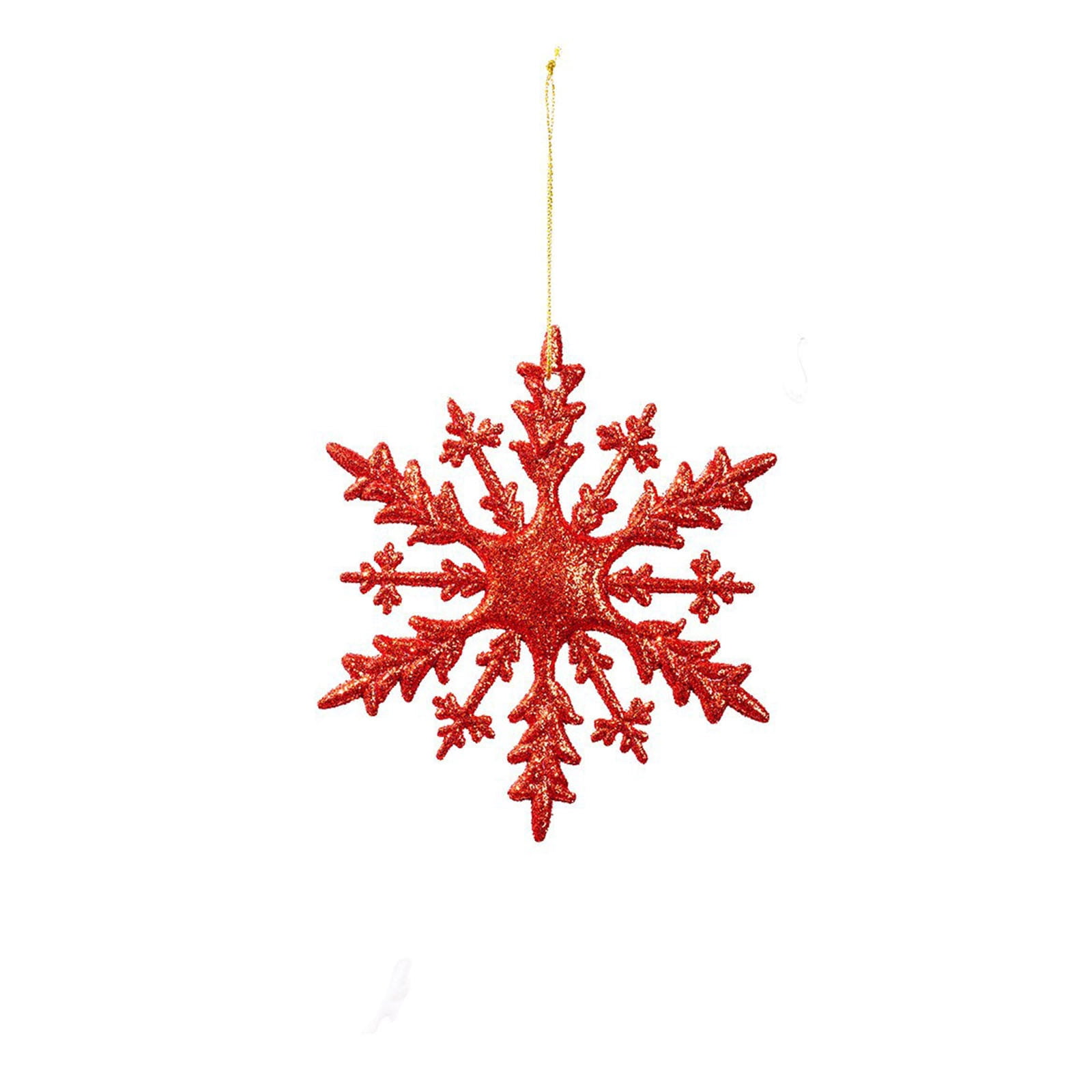 Glitter Coated Snowflake Hanging Ornaments Multi Color 12cm X 11cm 1 ...
