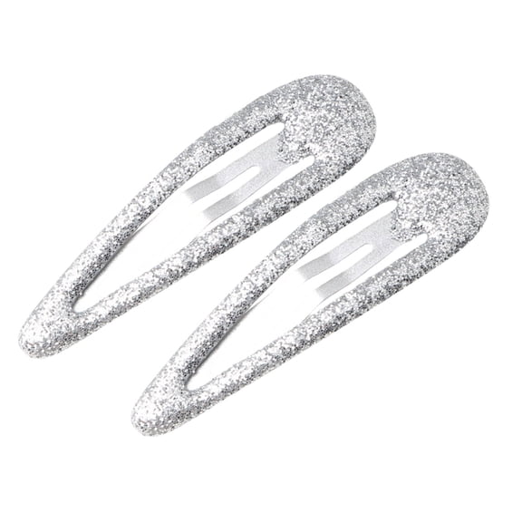 Glitter Colorful Snap Hair Clips Set, 2" Non-Slip Barrettes for Women, Teens, and Small Hair Styles