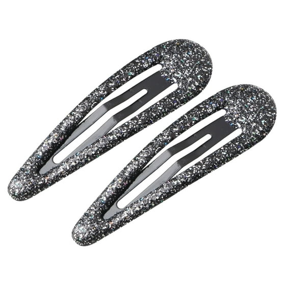 Glitter Colorful Snap Hair Clips Set, 2" Non-Slip Barrettes for Women, Teens, and Small Hair Styles