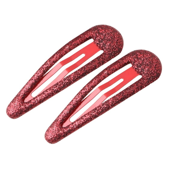 Glitter Colorful Snap Hair Clips Set, 2" Non-Slip Barrettes for Women, Teens, and Small Hair Styles