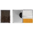 thumbnail image 1 of Set of 2 Metal-Plated 100s Ultra Compact Cigarette Case With Insert (Pewter Glitter), 1 of 5