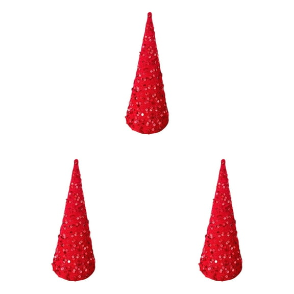 Glitter Cone Tree Decorations,Velvet Sequin Christmas Trees Set for Tabletop Centerpiece, Holiday Tiered Tray Farmhouse Decor for Home, Entryway, Kitchen, Shelf, Party & Seasonal Displays