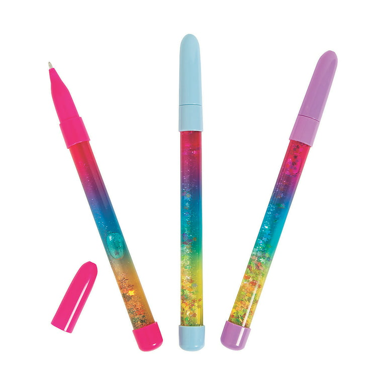Glitter Pens, Floating Glitter Pens, Pretty Pens, Sparkly Pens, Planner  Pens, Journal Pens, Pretty Leaves Multiple Pen Colors 