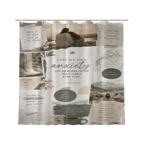 Glitter Coquette Positive Affirmation Waterproof Polyester Shower Curtain 72 x 72 Inch