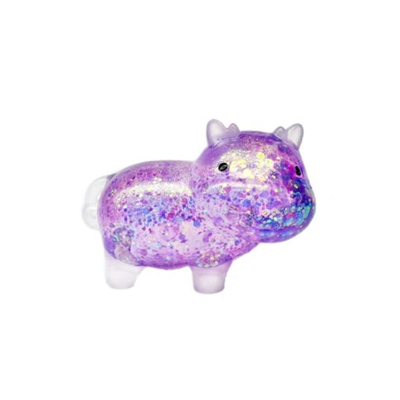 Glitter Cow Slow Rising Squeeze Toys, Cow Sugar Squishies Fidget Toys for Adults, Super Soft Sensory Stress Ball Squeeze Toys for Stress Relief (Purple)