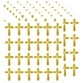 thumbnail image 1 of Glitter Cross Stickers for Kids Gold Jesus Christian Decals Religious Cross Stickers for Church Classroom Party Favor Decoration 600Pcs, 1 of 5