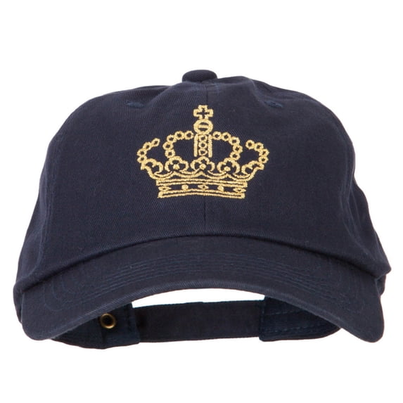 Glitter Crown Embroidered Unstructured Washed Cap - Navy OSFM