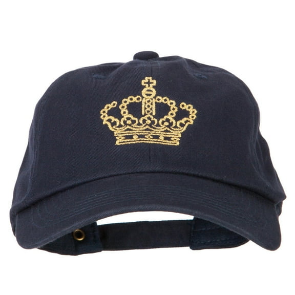 Glitter Crown Embroidered Unstructured Washed Cap - Navy OSFM