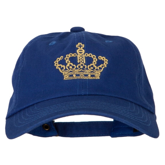 Glitter Crown Embroidered Unstructured Washed Cap - Royal OSFM