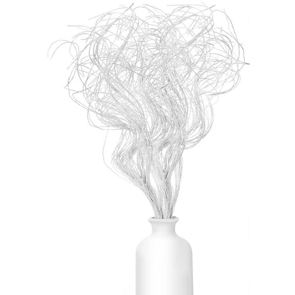 Glitter Curly Branches 30 Pcs Christmas Branches Vase Filler Artificial Curly Twigs Artificial Plant Realistic Branch for Christmas Tree Garland Decoration Craft Home Garden Decoration White
