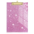 thumbnail image 1 of Glitter Cute Clipboard Standard A4 Letter Size 12.5" x 9", Plastic Acrylic Bling Clipboards with Designed Low Profile Gold Clip for Teacher, Women, Classroom, Office(Pink), 1 of 4