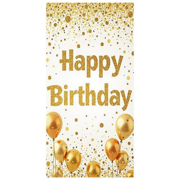 Glitter Design Banner Gold Balloons Birthday Decoration Stars Confetti for Birthday Party Celebration Indoor Decoration Photo Shoot