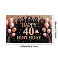 thumbnail image 1 of Glitter Design Happy Birthday Banner Balloon Decoration Happy 40 Birthday Confetti Design for Birthday Party Indoor Decoration Photo Shoot, 1 of 7
