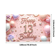thumbnail image 1 of Glitter Design Happy Birthday Banner Heart Balloons Party Decoration for Teen Birthday Indoor Event Celebration, 1 of 8
