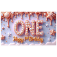 thumbnail image 1 of Glitter Design Happy Birthday Banner Pink Theme First Birthday ONE Banner for Kids Party Indoor Decoration Photo Shoot, 1 of 8