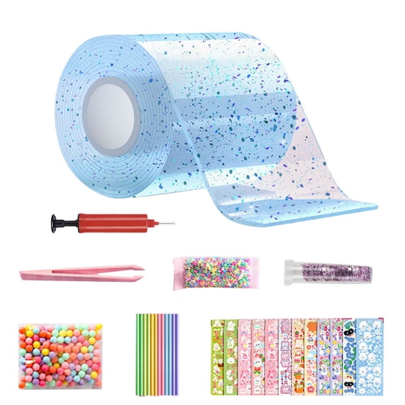Glitter Double Sided Tape DIY Stress Relief Craft Kit with Tape Clay and Decorative Stickers B