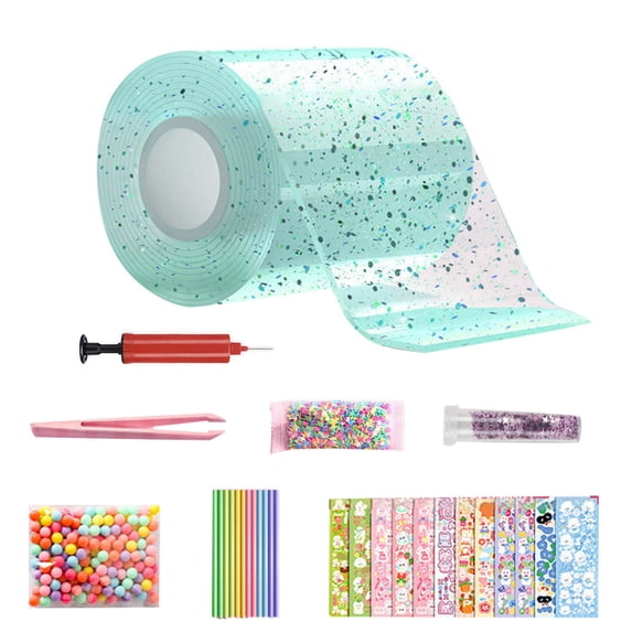 Glitter Double Sided Tape DIY Stress Relief Craft Kit with Tape Clay and Decorative Stickers D