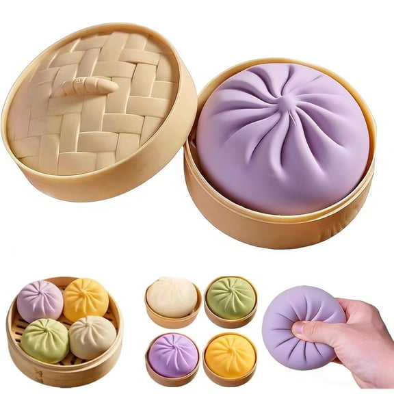 Glitter Dumpling, Dumpling Squishy, Rainbow Dumplings, Cute Anxiety Relief Fidget , Soft Squeeze Decompression Dough for Adults