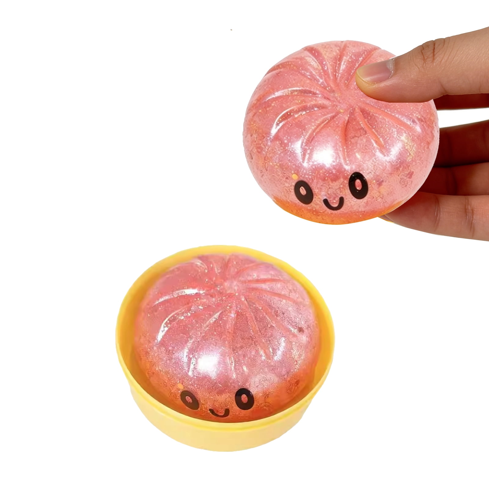 Glitter Dumpling Squish Con Vaporera: Juguete Apretable Sensorial De Colores Arcoíris Para Adultos Y Niños