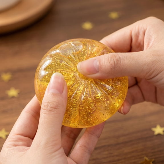 Glitter Dumpling Squishies - Slow Rising Sensory Fidget Toys, Soft Sticky Stress Relief for Desk & On-the-Go