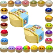Glitter Dumpling Squishy Box Bulk,4Inch Surprise Dumpling Squishy Stress Ball,Squishy Bun,Random 14 Colors Mystery Gift Box for Adult Classroom Prizes Party Favor Random-2pcs