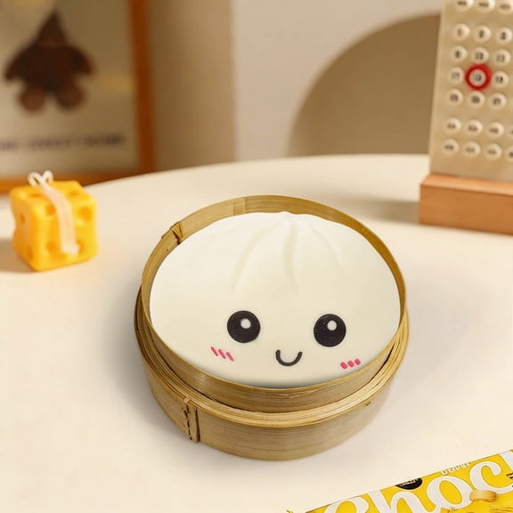 Glitter Dumpling Squishy Mystery Box, Bao Bun Squishy Toy with Box, Jumbo Stress Relief Sensory Fidget Toy for Adults, Soft Squeeze Anxiety Relief Ball, Colorful