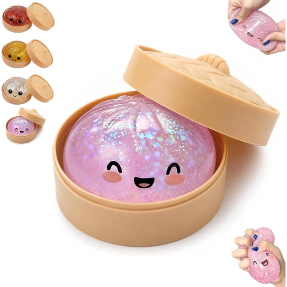 Glitter Dumpling Squishy Mystery Box, Colorful Dumplings Stress Balls Fidget Sensory Toys, Easter Basket Stuffers Party Favors