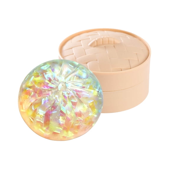 Glitter Dumpling Squishy Slow Rising Squeeze Toy Cute Kawaii Food Stress Relief Fidget Gift for Kids Adults Desk Decor