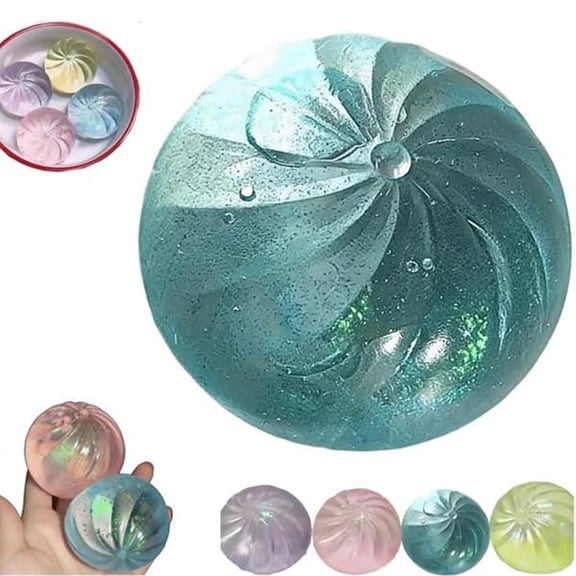 Glitter Dumpling Squishy Stress Reliever, Soft Slow Rising Decompression Dough, Rainbow Color, Anxiety Relief for Adults Squishy Dumpling Giant Dumpling Squishy