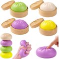 thumbnail image 1 of Glitter Dumpling Squishy Toys with Steamer Box, Glitter Dumpling Squishies Mystery Box Squeeze Toys, Squishy Dumpling Fidget Toys for Adults, Stress Relief Sensory Toys(White & Purple), 1 of 12