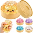 thumbnail image 1 of Glitter Dumpling Squishy Toys with Steamer, 8.5cm Large Shimmer Bao Stress Relief Fidget Toy for Desktop Decor, Novelty Gift & Party Favors, 1 of 6