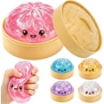 thumbnail image 1 of Glitter Dumpling Squishy Toys with Steamer, 8.5cm Large Shimmer Bao Stress Relief Fidget Toy for Desktop Decor, Novelty Gift & Party Favors, 1 of 6