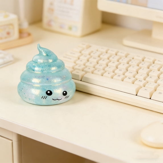 Glitter Dumpling Stress Relief Squishies Toy, Sensory Fidget Toy for Anxiety and Focus, Soft TPR Material for Hand Exercise, Fun Desk Decor and Novelty Gift for Colleagues and Friends