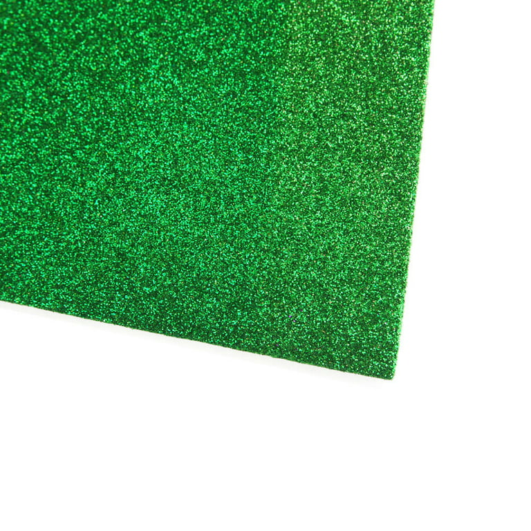 Glitter EVA Foam Sheets Arts and Crafts, 12x18 2MM, 10-Piece Emerald Green