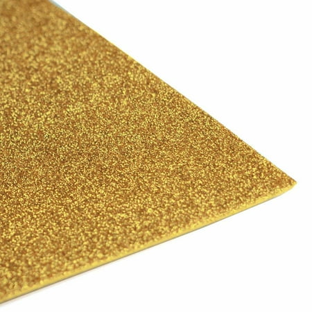 Glitter EVA Foam Sheets Arts and Crafts, 12"x18" 2MM, 10-Piece Gold