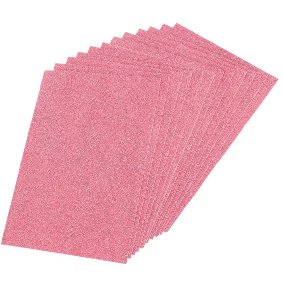 Glitter EVA Foam Sheets Soft Paper Non-Adhesive 11.8 x 7.8 Inch Pink 10 Pcs