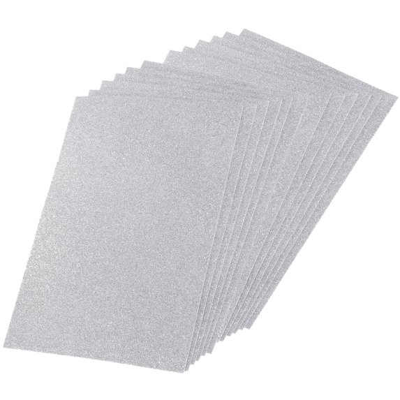 Glitter EVA Foam Sheets Soft Paper Self-Adhesive 11.8x7.8 Inch Silver ...